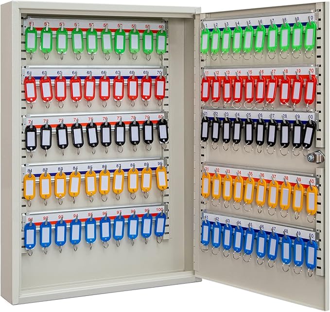 UMEKEN Key Box Wall Mount 100 Position Metal Valet Car Key Cabinet Lock Box by UMEKEN