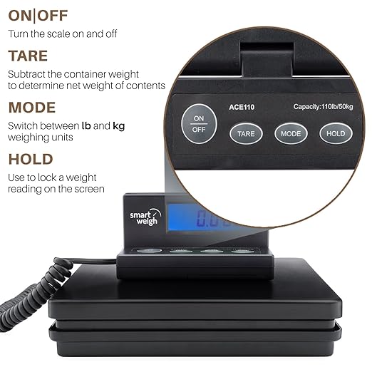 Smart Weigh Digital Shipping and Postal Weight Scale, 110 lbs x 0.1 oz - Image 6