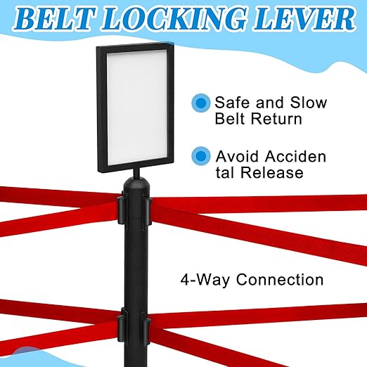 Therwen 6 Pcs Double Retractable Belt Barrier - Image 3