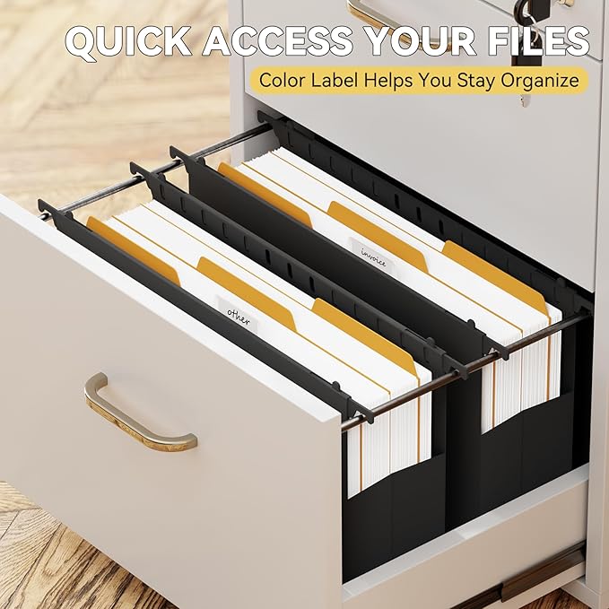 Plastic Legal Hanging File Folders Extra Capacity, Expandable Large Black - Image 5