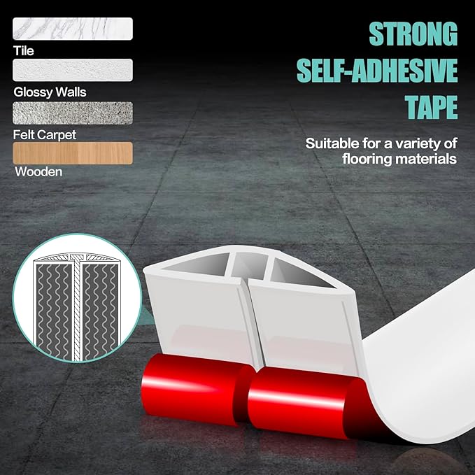 Floor Cord Cover Cavity 0.8"x0.37" Self Adhesive Cord Hider, 3.3FT Low Profile - Image 4