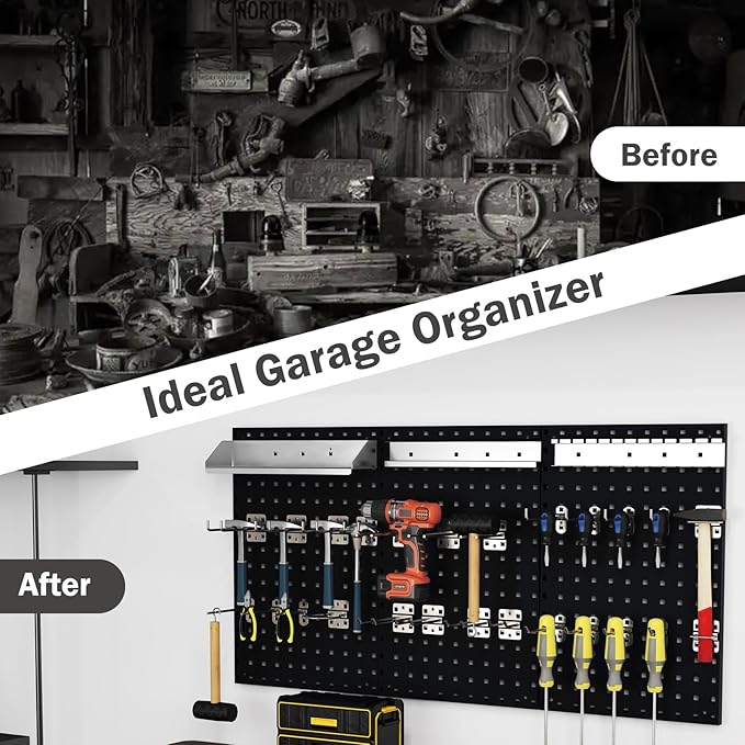 Goplus Garage Pegboard, Metal Pegboard Tool Organizer Kit - Image 3