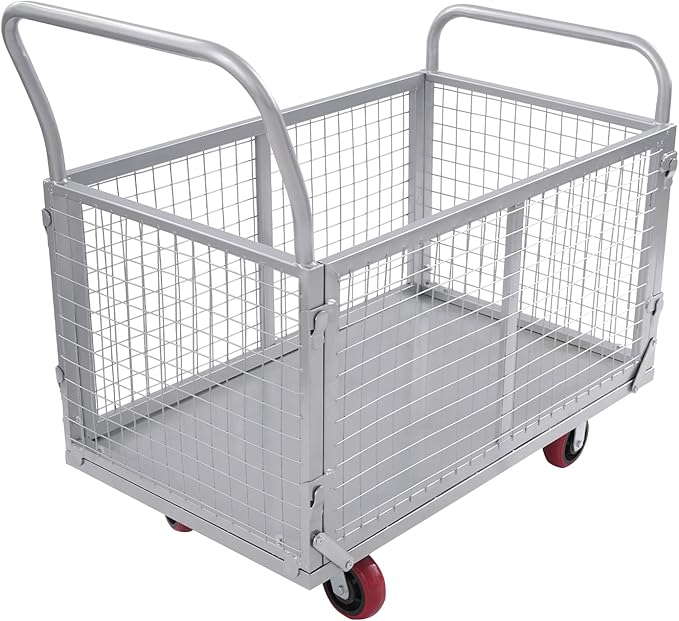 Large Platform Truck Cart, 440LBS Heavy Duty Push Cart Dolly - Image 9