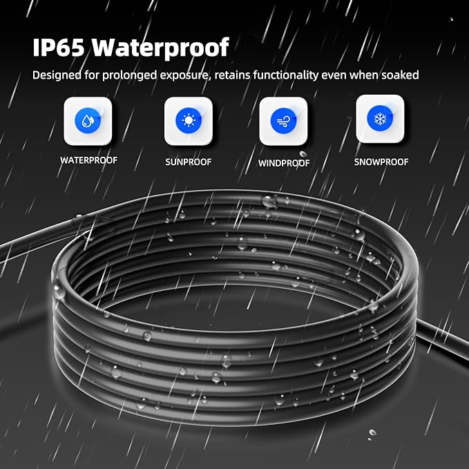 50 FT Outdoor Extension Cord Waterproof, 3-Prong Power Cord, 16 AWG SJTW - Image 4