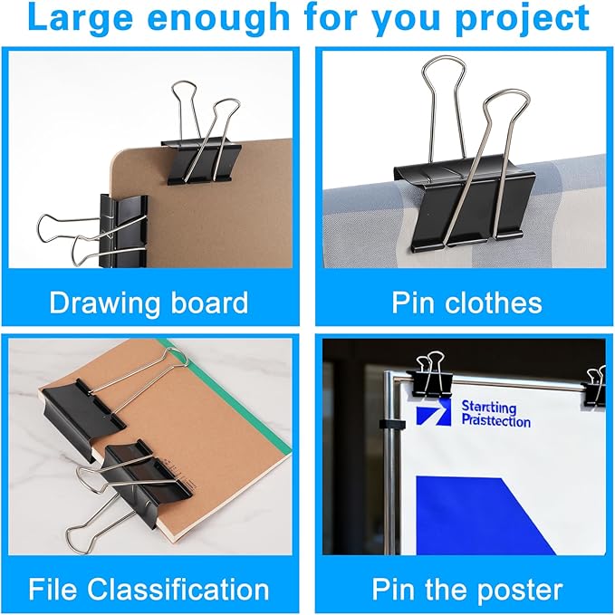 15pcs Extra Large Binder Clips 5.7 × 3 Inch Binder Clips Big Paper Clip Clamps - Image 5