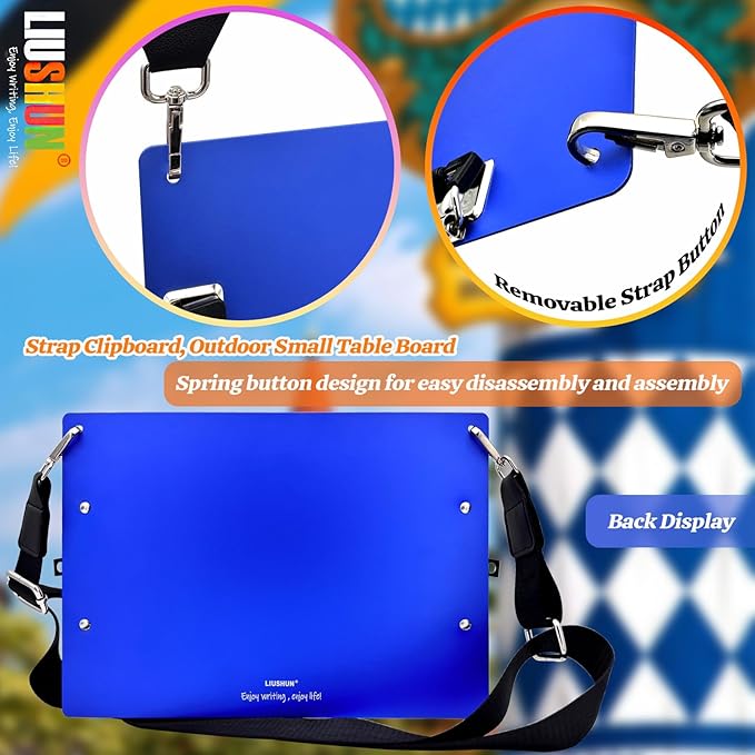 Aluminum Metal Clipboard with Detachable Adjustable Shoulder Strap A4 Double - Image 5
