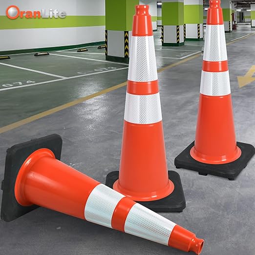 6 Pack 28" Inch Large PVC Traffic Cones - Image 2