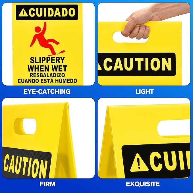 MATTHEW CLEANING 19'' Industrial Wet Floor Sign Standalone 2-Sided Durable - Image 3