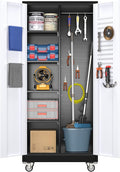 SUXXAN Broom Closet Storage Cabinet, Metal Cabinets by SUXXANFurniture