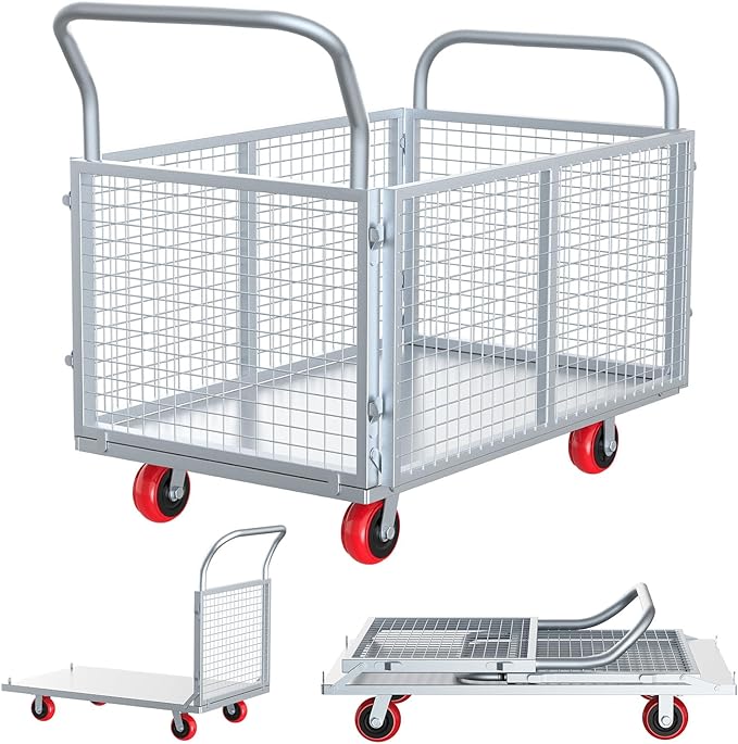 2IN1 Steel Panel Cart Dolly – Heavy Duty Drywall Lumber Truck Cart by kaiwrxin