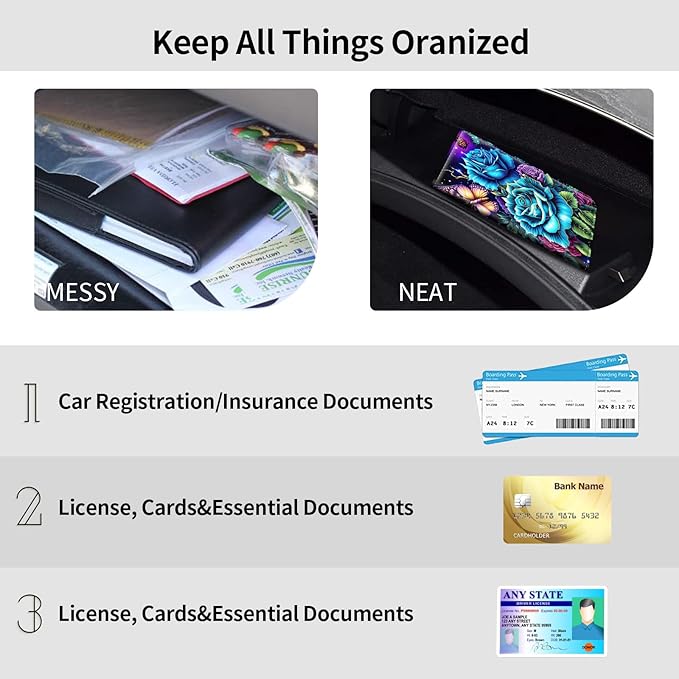 Car Registration and Insurance Holder, Leather Car Glove Box Organizer - Image 5