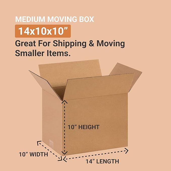 AVIDITI 14 x 10 x 10 Corrugated Cardboard Boxes, Medium 14"L x 10"W x 10"H - Image 2