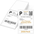 SJPACK 4" x 6" Thermal Labels, 2000 Fanfold Labels, Direct Thermal Shipping by SJPACK