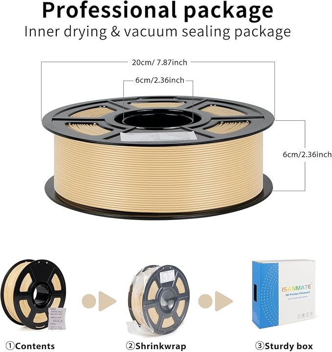iSANMATE ASA Filament 1.75mm Beige 1KG, UV & Weather Resistant 3D Printer - Image 8