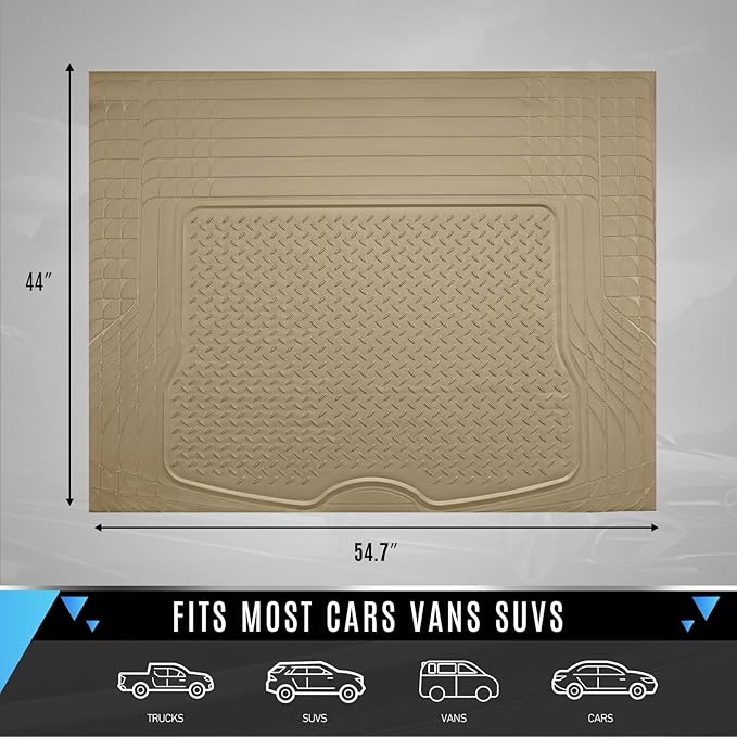 PIC AUTO Trunk Cargo Liner, Heavy Duty Rubber Floor Mats, Trimmable to Fit - Image 3
