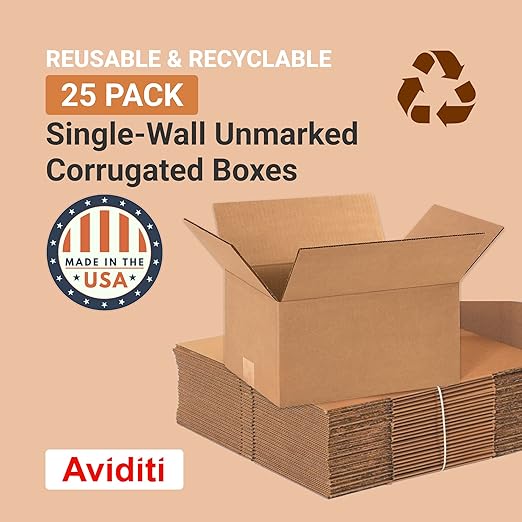 Aviditi Shipping Boxes Small 12"L x 9"W x 6"H, Moving and Storage - Image 3