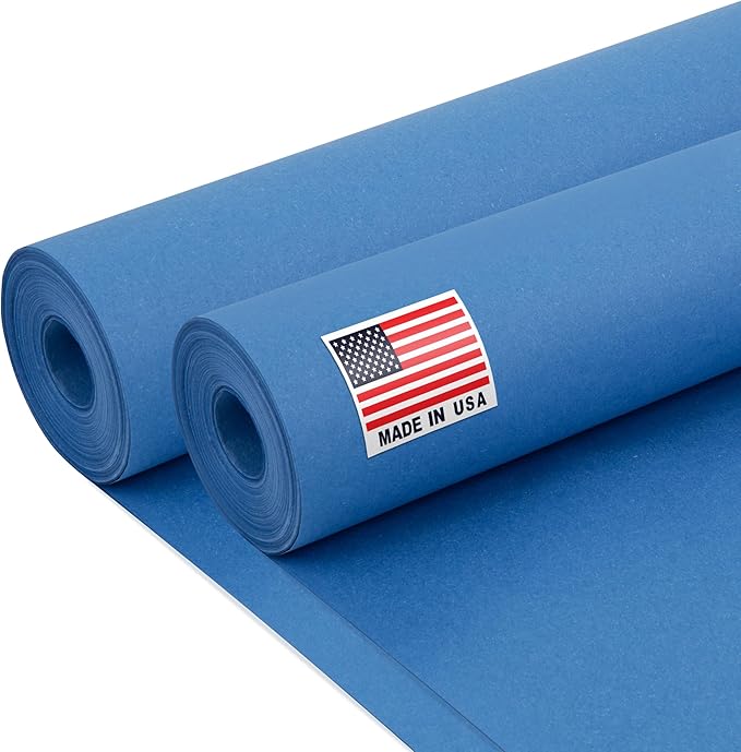 24" x 1200" Dark Blue Kraft Paper Roll, 45 lbs Thickness, Made in USA Colored by Paclord