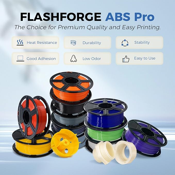 FLASHFORGE ABS Pro Filament 1.75mm Yellow, 3D Printer Filament 1kg - Image 3