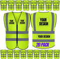 BeautyWill 10/20 Pack Custom Logo Safety Vest, Bulk High Visibility Class 2 by BeautyWill