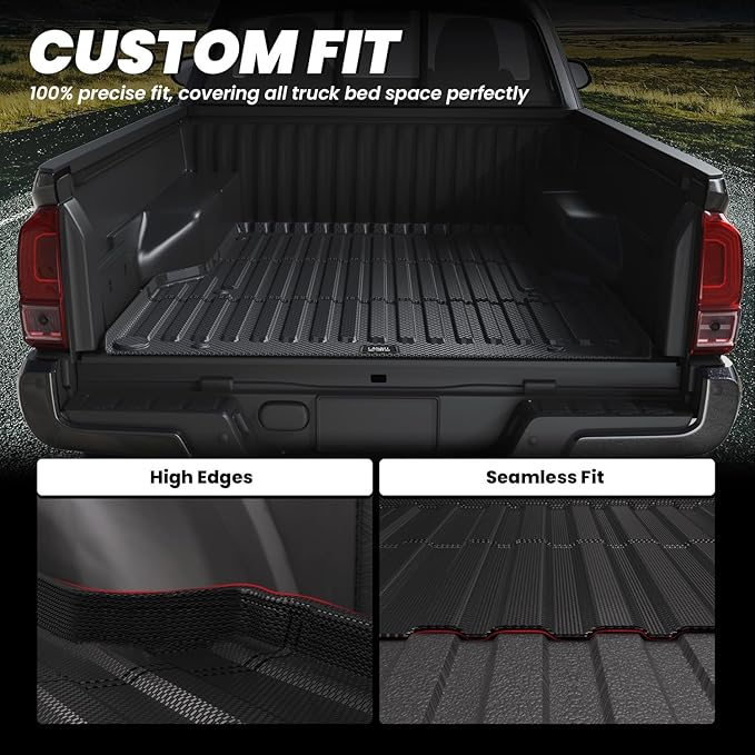 LASFIT Bed Mat for Toyota 2005-2023 Tacoma Truck Bed 5ft, All Weather TPE Car - Image 3