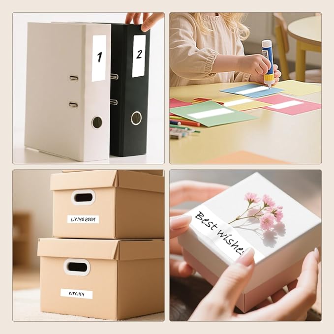 3 × 1 Inches White Rectangle Color Coding Labels 1000 PCS, Self-Adhesive - Image 6