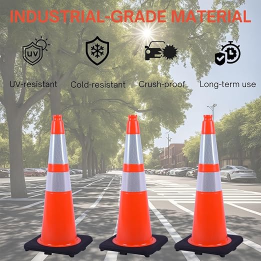 28 inch Traffic Safety Cones Orange Road Cones, Construction Cone - Image 4