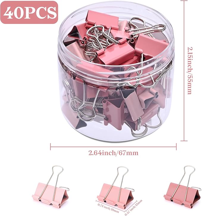 Temiary Aesthetic Binder Clips, Binding Paperwork Clamps - Image 2