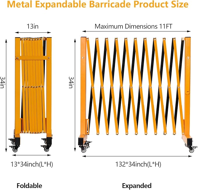 11FT Industrial Expandable Barricade Folding Security Gate - Image 3