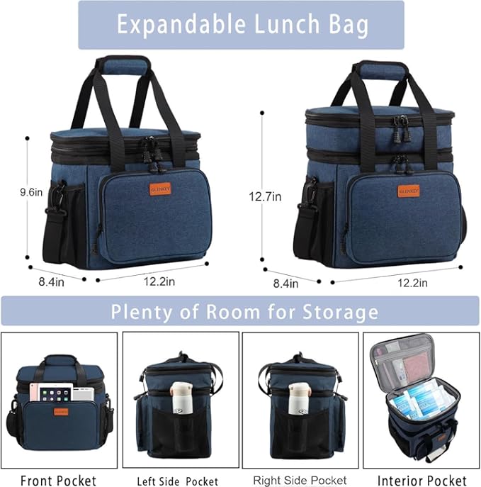 Expandable XLarge Lunch Box, Insulated Heavy Duty Lunch Bag Waterproof - Image 3