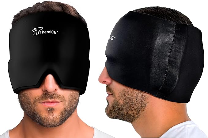 TheraICE Migraine Relief Cap, Soothing Headache Hat Ice Pack Mask, Face Cold - Image 2