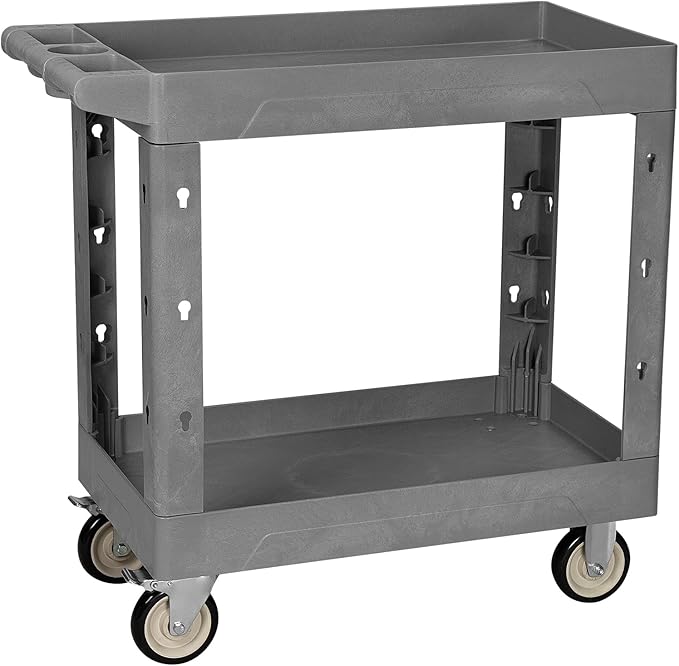 Service Utility Plastic Tool Cart, 34 x 17-Inch Rolling Cart by Tooremine