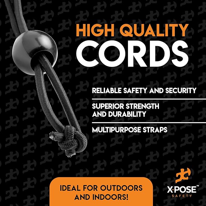 Xpose Safety Bungee Ball Cords 6" 25 Pack Heavy Duty Assorted Colors Black and - Image 2