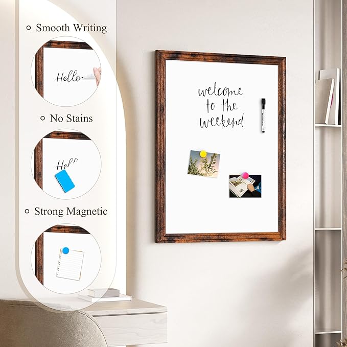 4 THOUGHT Dry Erase Board, 8 Magnets 4 Markers 1 Eraser - Image 4