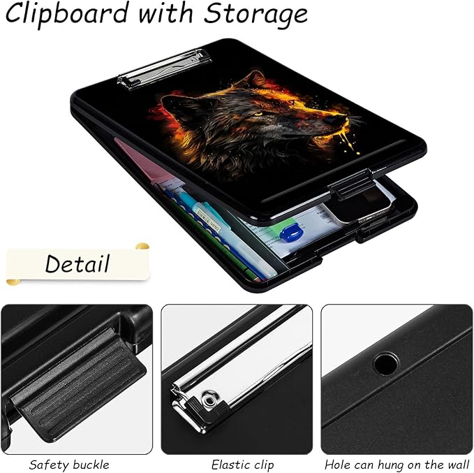 Clipboard with Storage, High Capacity Plastic Storage Clipboard with Pen Holder - Image 3
