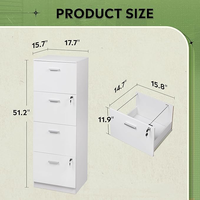 DEVAISE 4 Drawer File Cabinet - Image 3