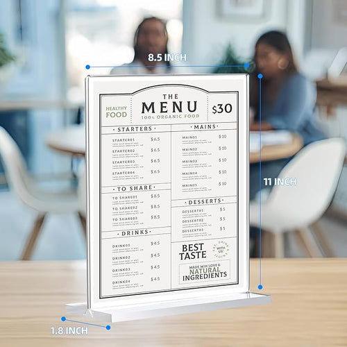 18 Pack Acrylic Sign Holder 8.5 x 11, Double-Sided Clear Sign Holder Plastic - Image 2