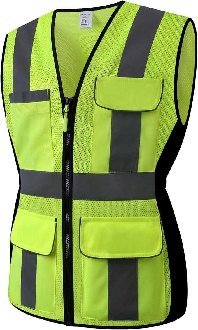 Safety Vest for women, Hi vis Reflective Lady Work vest by HoliSecure