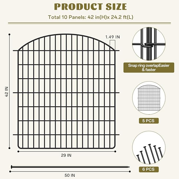 10 Panels No Dig Garden Fence - Image 2
