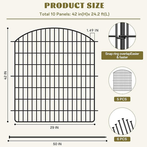 10 Panels No Dig Garden Fence - Image 2
