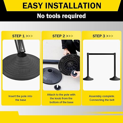 10 ft Crowd Control Stanchion Set, Crowd Control Barrier, Stanchions - Image 6
