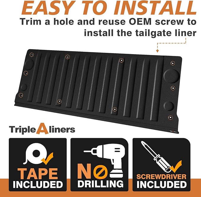 TripleAliners Tailgate Mat for 2019-2025 2026 Chevy Silverado & GMC Sierra 1500 - Image 3