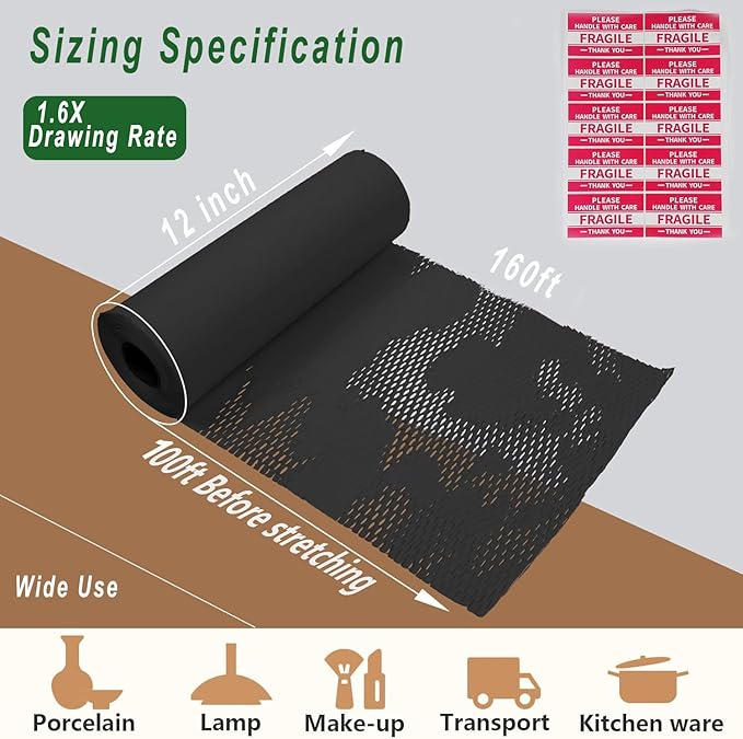 Honeycomb Packing Paper, Recyclable Moving Supplies Bubble Packing Wrap - Image 2