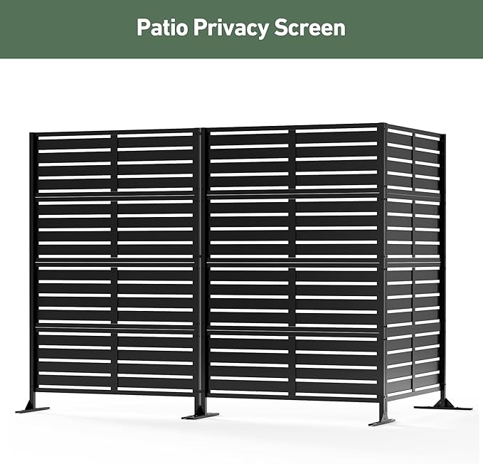 Modern Shade Metal Privacy Screen 72" H x 48" W, Freestanding Decorative - Image 7