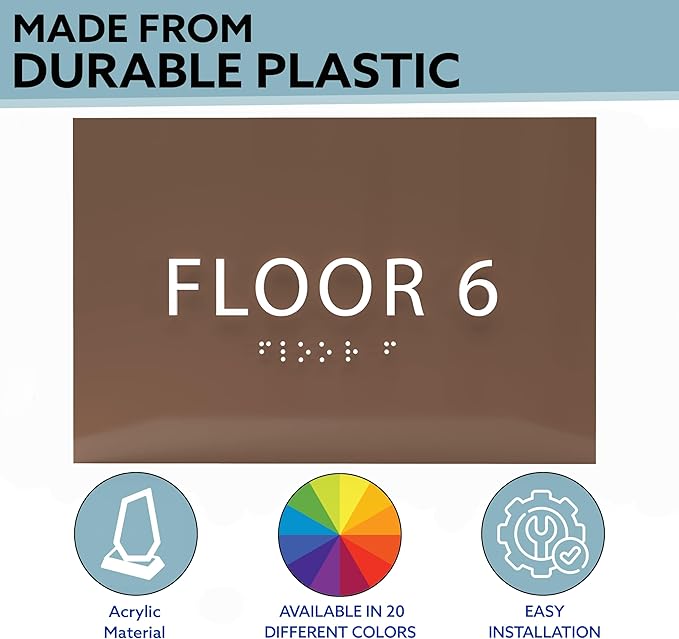 6" X4" Floor 6 Sign - Image 2