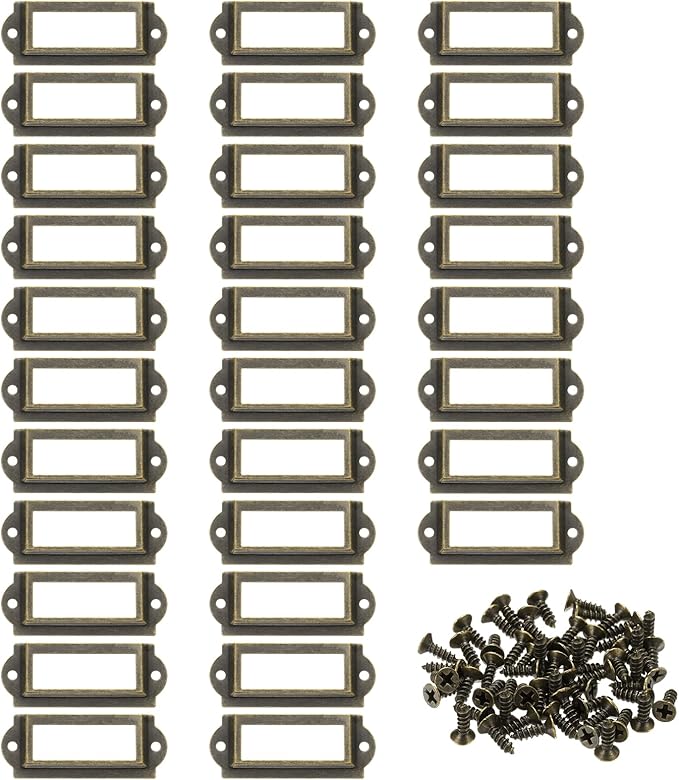 PATIKIL 60x24mm Metal Label Holders by PATIKIL