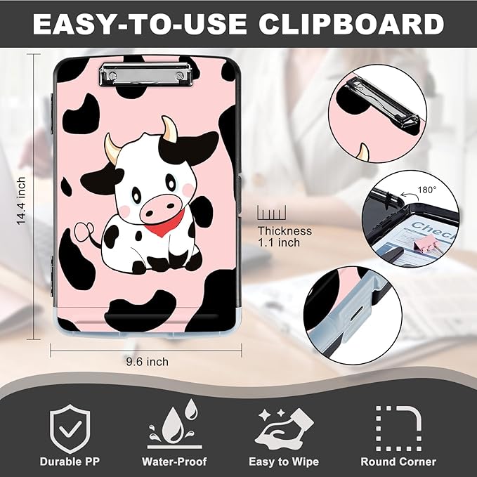 Clipboard with Storage, Storage Clipboard with Pen Holder, Heavy Duty Plastic - Image 2