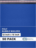 Royal Blue Large Poly Bubble Mailers 12x15 inch | Self Seal Padded Envelopes by MAILERVIEW
