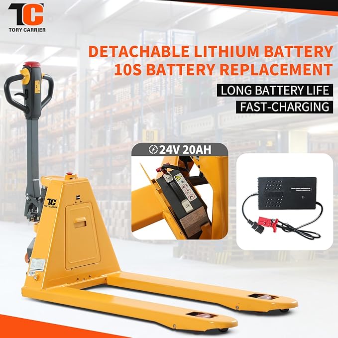 Tory Carrier Electric Pallet Jack Truck, 3300lbs Capacity Motorized Pallet Lift - Image 3