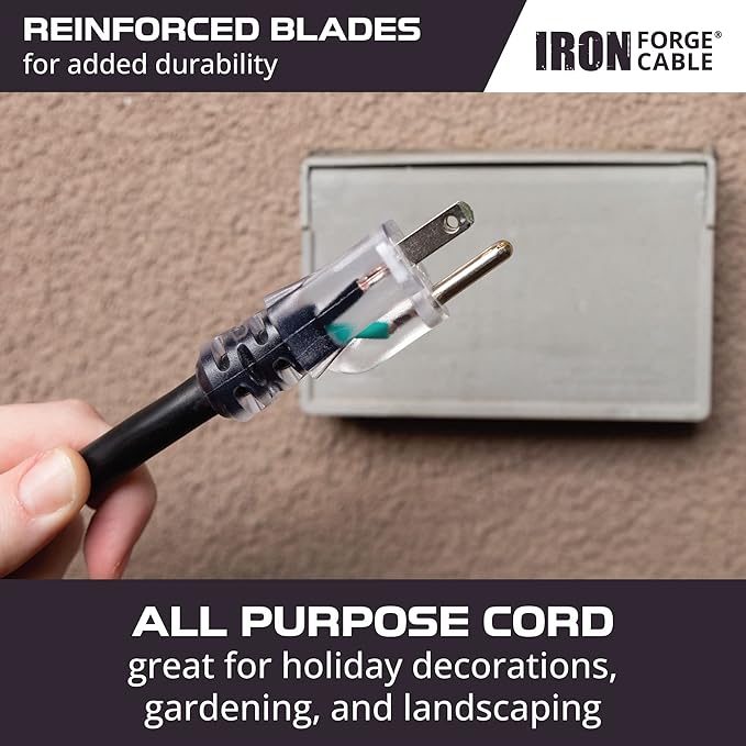 Iron Forge Cable 10 Gauge 10ft Lighted Outdoor Heavy Duty Extension Cord - 15 - Image 7