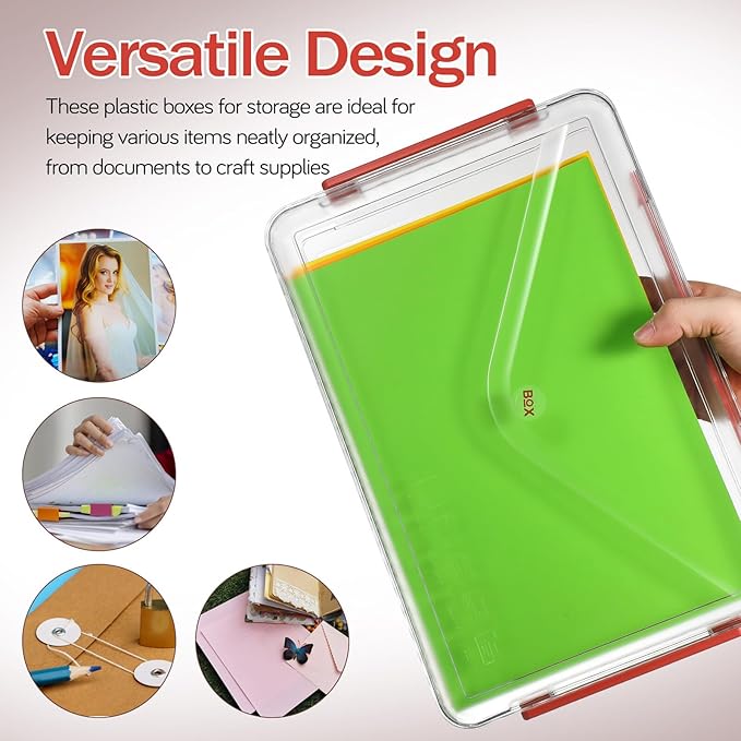 2pcs Transparent Plastic File Boxes - Image 3